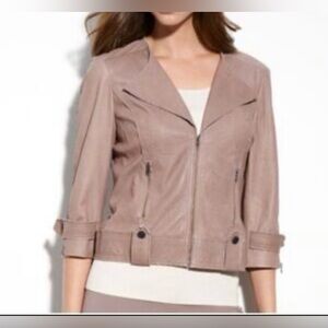 St. John Leather Moto Jacket Size 2
